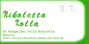 nikoletta kolla business card